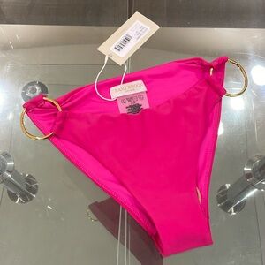 NWT RAMY BROOK fuchsia pink gold hoop ring low rise swim bottom retail$180 new